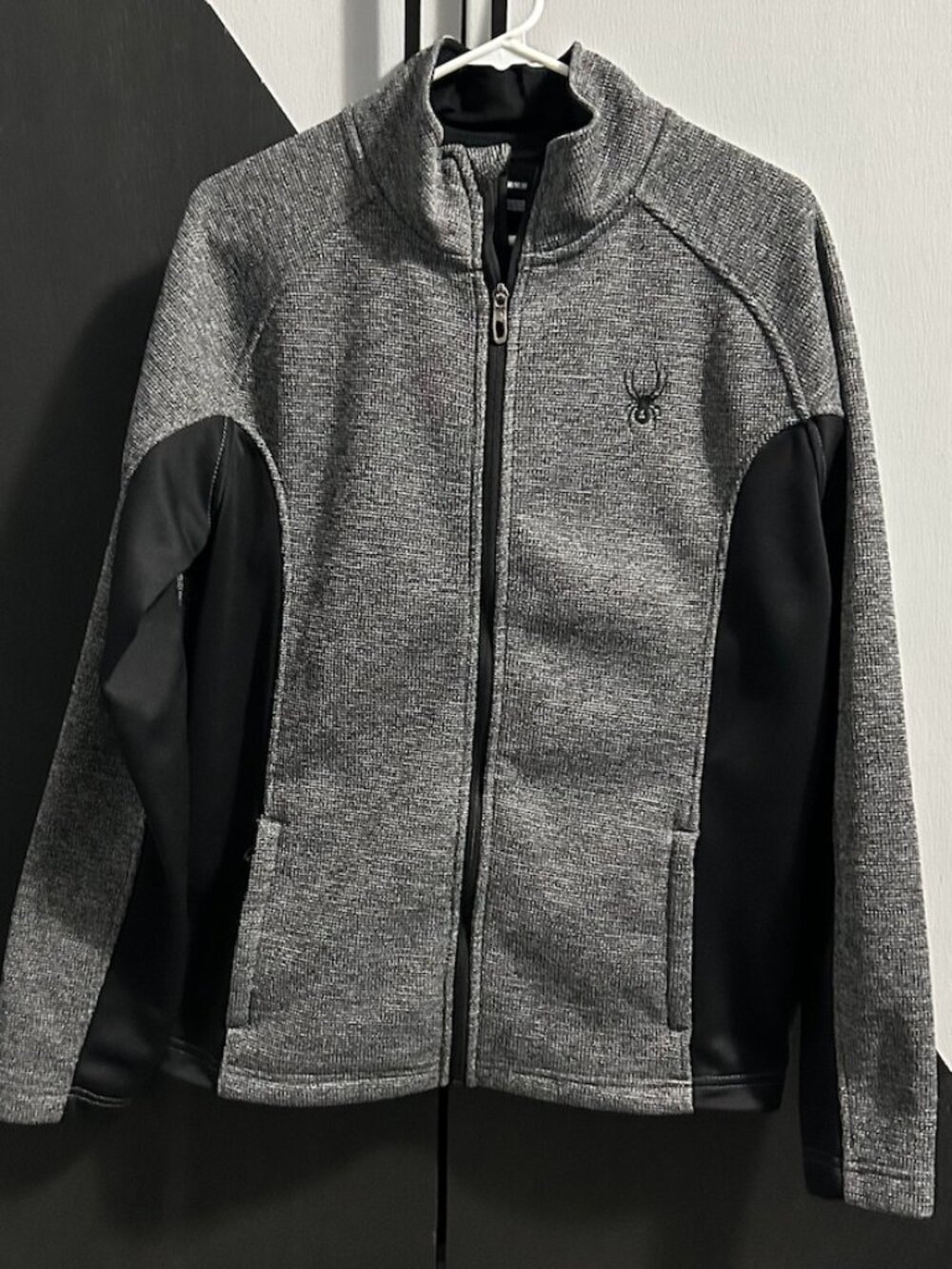 Spyder Men's Stellar Full-Zip Jacket Charcoal Heather/Black Men's Size M